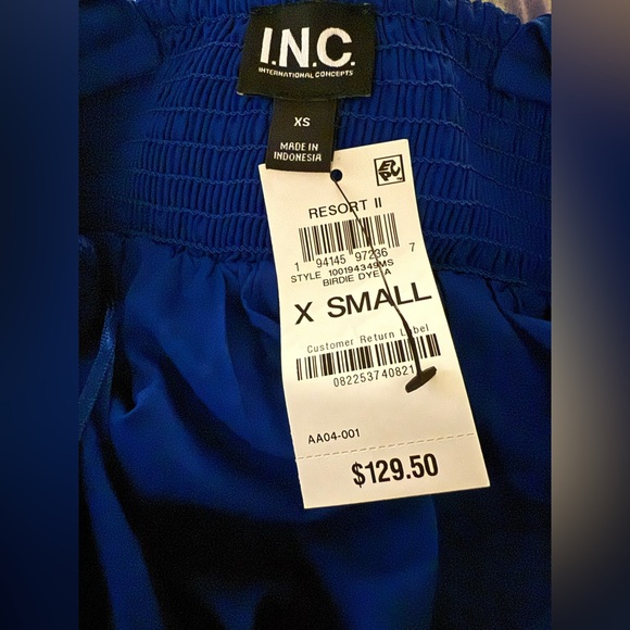 NWT - INC International Concepts Pleated Halter Maxi Dress In Birdie Dye Size XS - Picture 9 of 10